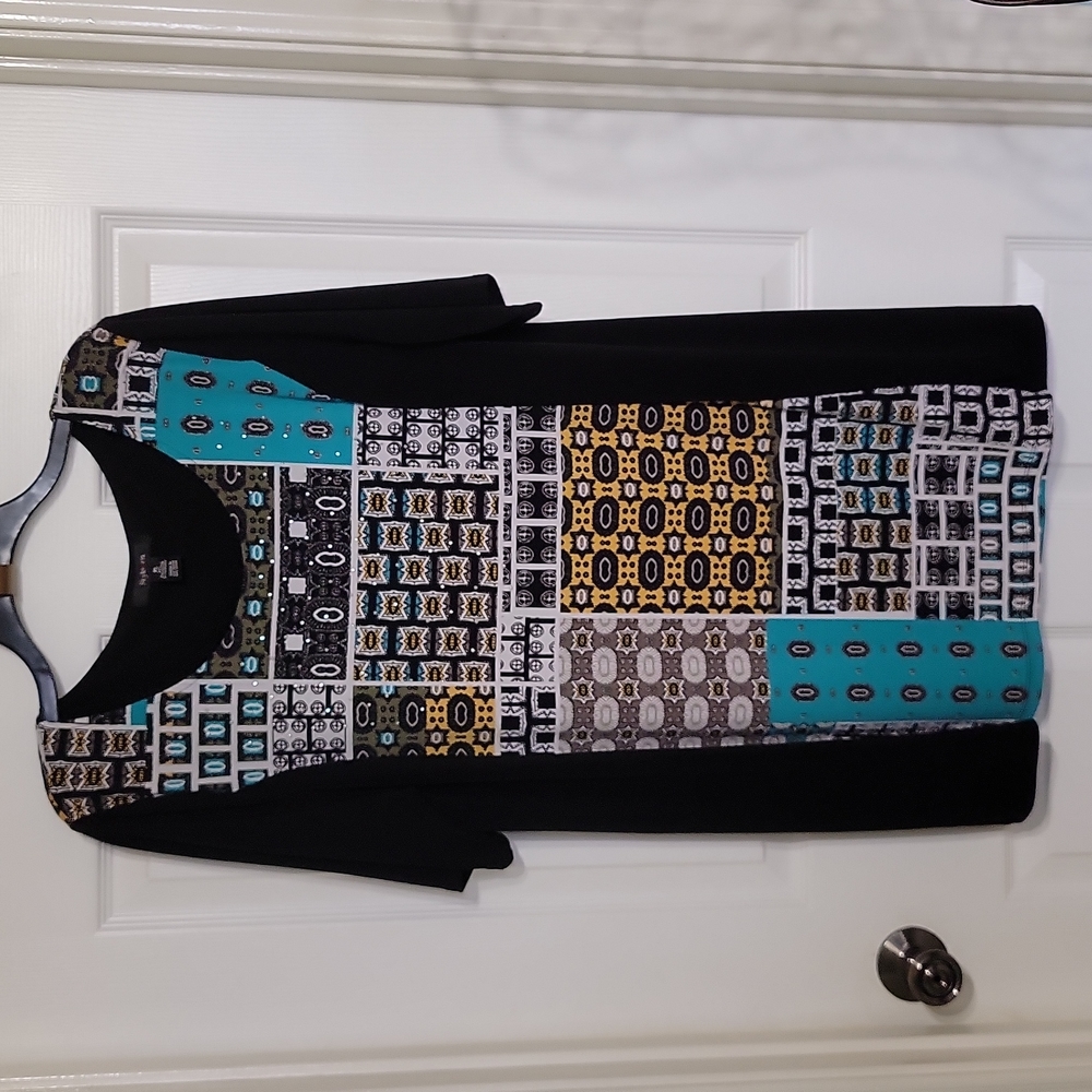 Style & Co. Multicolored Multiprint Mini Dress Women's Size XL